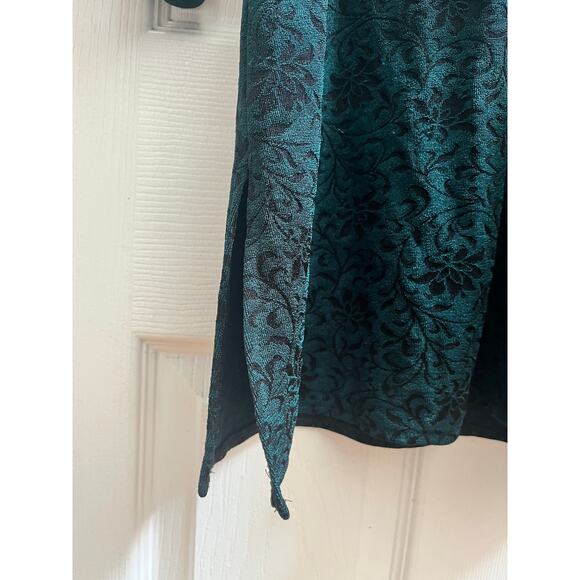 Vintage Rabbit Rabbit Rabbit Green Jacquard V Neck Button Down Tunic 14M Boho - Picture 7 of 12